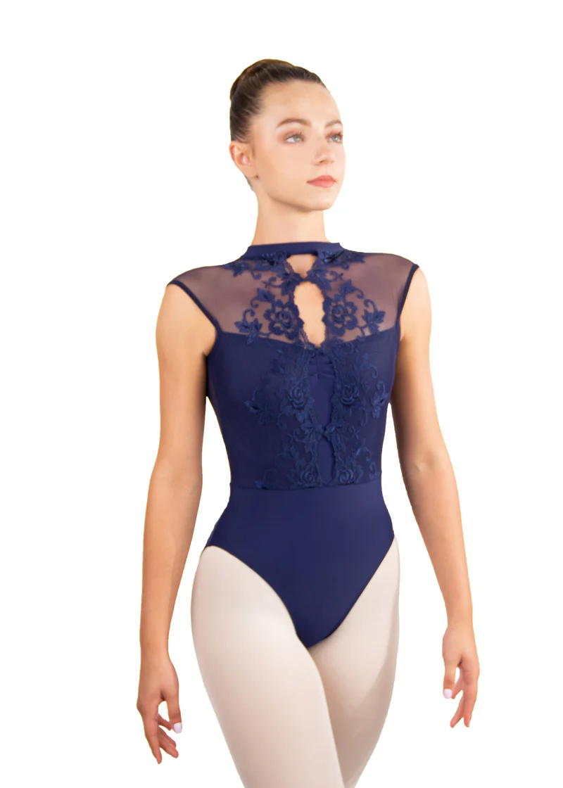 Mirielle Lace Frt High Neck Tank Leo